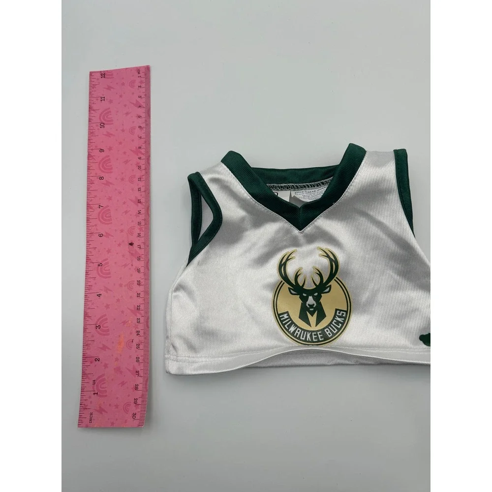 Build-A-Bear Workshop NBA Milwaukee Bucks Jersey Plush Accessory White Green